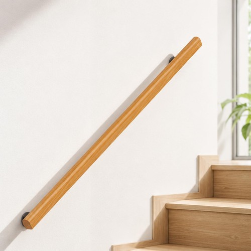 Wooden stair handrail single - wooden,